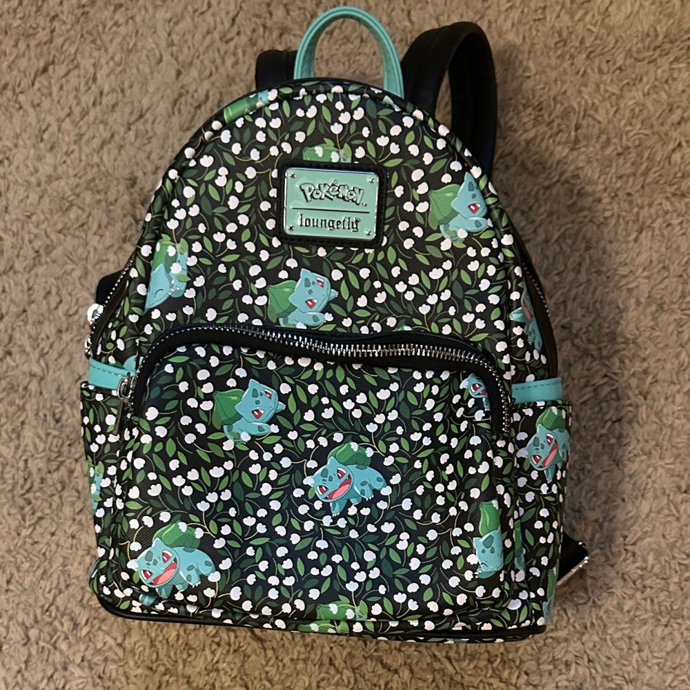 Loungefly Pokémon Bulbasaur Backpack - Black and Teal